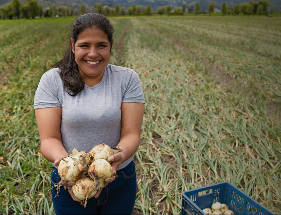 farmer holding produce